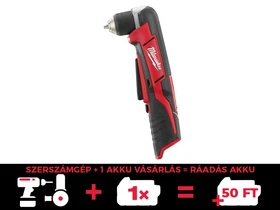Milwaukee C12 RAD-0 akkus sarokfúró-csavarozó 12 V | 12 Nm | 0 - 10 mm | Szénkefés | Akku és töltő nélkül | Kartondobozban