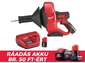 Milwaukee M12 BDC6-202C akkus duguláselhárító 12 V | 0 - 50 mm | 7,6 m | Szénkefés | 2 x 2 Ah akku + töltő | Kofferben