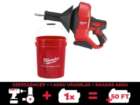 Milwaukee M12 BDC8-0 akkus duguláselhárító 12 V | 32 - 50 mm | 7,6 m | Szénkefés | Akku és töltő nélkül | Kartondobozban