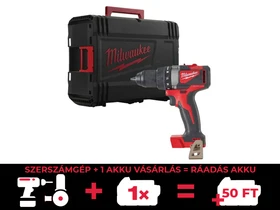 Milwaukee M18 BLDD2-0X akkus fúrócsavarozó tokmányos 18 V | 82 Nm | Szénkefementes | Akku és töltő nélkül | Heavy Duty kofferben