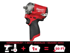Milwaukee M12 FIW38-0 akkus ütvecsavarozó 12 V | 339 Nm | 3/8 inch | Szénkefementes | Akku és töltõ nélkül | Kartondobozban