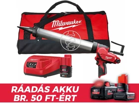 Milwaukee M12PCG/600A-201B akkus kittkinyomó pisztoly 12 V | 600 ml | 1780 | Szénkefés | 1 x 2 Ah akku + töltő | Kartondobozban