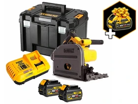 DeWalt DCS520T2-QW akkus merülő körfűrész 54 V | Fűrészlap 165 mm x 20 mm | Vágás max. 59 mm | 2 x 6 Ah akku + töltő | TSTAK kofferben