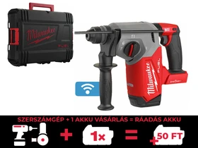 Milwaukee M18ONEFH-0X akkus fúró-vésőkalapács 18 V | 2,5 J | Betonban 26 mm | 3,2 kg | Szénkefementes | Akku és töltő nélkül | Heavy Duty kofferben