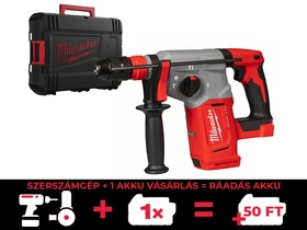 Milwaukee M18BLHX-0X akkus fúró-vésőkalapács 18 V | 2,3 J | Betonban 26 mm | 2,8 kg | Szénkefementes | Akku és töltő nélkül | Heavy Duty kofferben