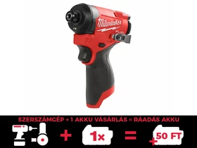 Milwaukee M12FID2-0 akkus ütvecsavarozó bitbefogással 12 V | 170 Nm | 1/4 bit | Szénkefementes | Akku és töltõ nélkül | Kartondobozban