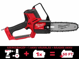 Milwaukee M18FHS20-0 akkus láncfűrész 18 V | 200 mm | Szénkefementes | Akku és töltő nélkül | Kartondobozban