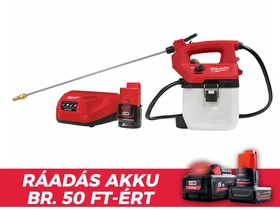 Milwaukee M12BHCS3L-201 akkus permetező 12 V | 3,7 l | Szállítási telj. 1,1 - 0,4 l/perc | Szénkefés | 1 x 2 Ah akku + töltő | Kartondobozban