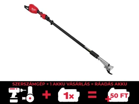 Milwaukee M18BLTS-0 akkus magassági ágvágó 18 V | Vágás hossz 44 mm | Magasság 2100 - 3000 mm | Szénkefementes | Akku és töltõ nélkül | Kartondobozban