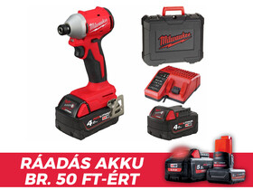 Milwaukee M18 BLIDRC-402C akkus ütvecsavarozó bitbefogással 18 V | 190 Nm | 1/4 bit | Szénkefementes | 2 x 4 Ah akku + töltõ | Heavy Duty kofferben