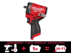 Milwaukee M12FCIWF38G3-0 akkus ütvecsavarozó 12 V | 20 Nm/271 Nm/406 Nm/542 Nm | 3/8 inch | Szénkefementes | Akku és töltõ nélkül | Kartondobozban