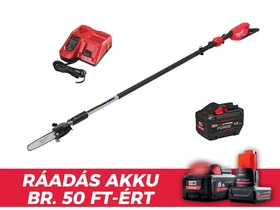 Milwaukee M18FTPS30-121 akkus magassági ágvágó 18 V | Vágás hossz 300 mm | Magasság 2700 - 4000 mm | Szénkefementes | 1 x 12 Ah akku + töltő | Kartondobozban
