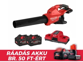 Milwaukee M18F2BL-802 akkus lombfúvó 2 x 18 V | 64 m/s | Szénkefementes | 2 x 8 Ah akku + töltő | Kartondobozban