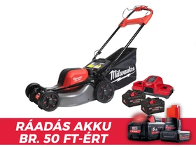 Milwaukee M18F2LM46-802 akkus önjáró fűnyíró 2 x 18 V | 460 mm | 0 - 6,5 km/h | 1600 m² | Szénkefementes | 2 x 8 Ah akku + töltő