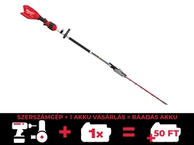 Milwaukee M18 FHETE22-0 akkus magassági sövényvágó 18 V | 600 mm | Magasság 2160 mm | Szénkefementes | Akku és töltő nélkül