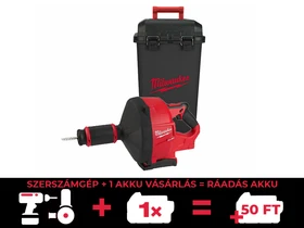 Milwaukee M18FDCPF8-0C akkus duguláselhárító 18 V | 32 - 75 mm | 10,6 m | Szénkefementes | Akku és töltő nélkül | Kofferben