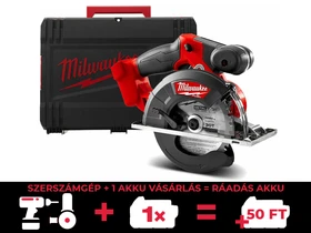 Milwaukee M18FMCS-0X akkus fémvágó körfűrész 18 V | 150 mm | Vágási mélység 57 mm | Szénkefementes | Akku és töltő nélkül | Heavy Duty kofferben