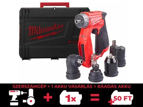 Milwaukee M12 FDDXKIT-0X akkus fúrócsavarozó bitbefogással 12 V | 34 Nm | Szénkefementes | Akku és töltõ nélkül | Heavy Duty kofferben