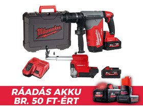 Milwaukee M18ONEFHPXDEL-552C akkus fúró-vésőkalapács 18 V | 5 J | Betonban 32 mm | 4,2 kg | Szénkefementes | 2 x 5,5 Ah akku + töltő | Kofferben