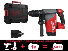 Milwaukee M18ONEFHPX-0X akkus fúró-vésőkalapács 18 V | 5 J | Betonban 32 mm | 4,2 kg | Szénkefementes | Akku és töltő nélkül | Heavy Duty kofferben