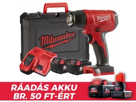 Milwaukee M18BHG-502C akkus hőlégfúvó 18 V | 470 °C | Szénkefés | 2 x 5 Ah akku + töltő