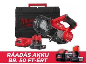 Milwaukee M12FBS64-402C akkus kézi szalagfűrész 12 V | Fűrészszalag 776,29 mm x 12,7 mm x 0,5 mm | Szénkefementes | 2 x 4 Ah akku + töltő | Kofferben