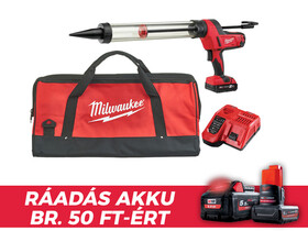 Milwaukee C18PCG/600T-201B akkus kittkinyomó pisztoly 18 V | 600 ml | 4500 | Szénkefés | 1 x 2 Ah akku + töltő | Kartondobozban