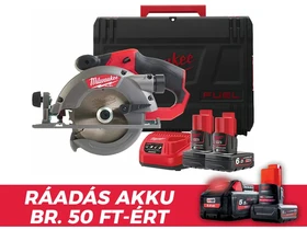 Milwaukee M12CCS44-602X akkus körfűrész 12 V | Körfűrészlap 140 mm x 20 mm | Vágás max. 44 mm | Szénkefementes | 2 x 6 Ah akku + töltő | Heavy Duty kofferben