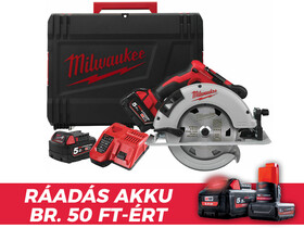 Milwaukee M18BLCS66-502X akkus körfűrész 18 V | Körfűrészlap 190 mm x 30 mm | Vágás max. 66 mm | Szénkefementes | 2 x 5 Ah akku + töltő | Heavy Duty kofferben