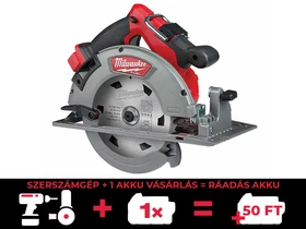 Milwaukee M18FCS66-0 akkus körfűrész 18 V | Körfűrészlap 190 mm x 30 mm | Vágás max. 66 mm | Szénkefementes | Akku és töltő nélkül | Kartondobozban