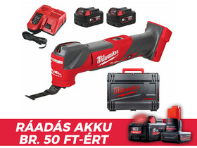 Milwaukee M18FMT-502X akkus multifunkciós gép rezgő 18 V | 10000 - 20000   1/min | 2,1 ° | Szénkefementes | 2 x 5 Ah akku + töltő | Heavy Duty kofferben