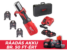 Milwaukee M18 ONEBLHPT-302C V-SET akkus csőprés Standard | 18 V | 0 - 108 mm | 32 kN | Szénkefementes | 2 x 3 Ah akku + töltő | Kofferben