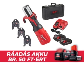 Milwaukee M18BLHPT-202C TH-SET akkus csőprés Standard | 18 V | 0 - 108 mm | 32 kN | Szénkefementes | 2 x 2 Ah akku + töltő | Kofferben