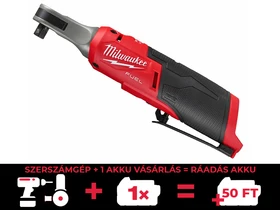 Milwaukee M12FHIR38-0 akkus racsnis csavarkulcs 12 V | 3/8 inch | 47 Nm | Szénkefementes | Akku és töltõ nélkül | Kartondobozban