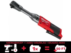 Milwaukee M12FIR38LR-0 akkus racsnis csavarkulcs 12 V | 3/8 inch | 75 Nm | Szénkefementes | Akku és töltõ nélkül | Kartondobozban