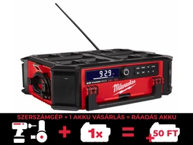Milwaukee M18 PRCDAB+-0 Packout akkus rádió és akku töltő