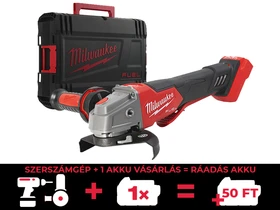 Milwaukee M18FSAGV115XPDB-0X akkus sarokcsiszoló 18 V | 115 mm | 3500 - 8500 RPM | Szénkefementes | Akku és töltõ nélkül | Heavy Duty kofferben