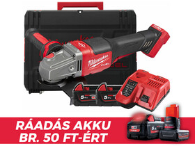 Milwaukee M18 FHSAG125XPDB-552X akkus sarokcsiszoló 18 V | 125 mm | 9000 RPM | Szénkefementes | 2 x 5,5 Ah akku + töltõ | Heavy Duty kofferben