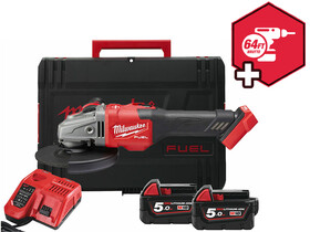 Milwaukee M18FSAG125XB-502X akkus sarokcsiszoló 18 V | 125 mm | 8500 RPM | Szénkefementes | 2 x 5 Ah akku + töltõ | Heavy Duty kofferben