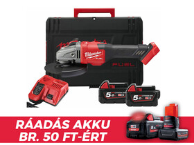 Milwaukee M18FSAG125XB-502X akkus sarokcsiszoló 18 V | 125 mm | 8500 RPM | Szénkefementes | 2 x 5 Ah akku + töltõ | Heavy Duty kofferben