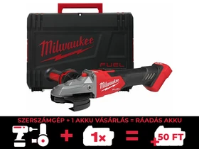 Milwaukee M18FSAGF125XB-0X akkus laposfejû sarokcsiszoló 18 V | 125 mm | 8500 RPM | Szénkefementes | Akku és töltõ nélkül | Heavy Duty kofferben