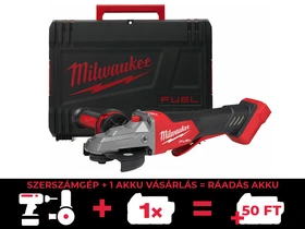 Milwaukee M18FSAGF125XPDB-0X akkus laposfejû sarokcsiszoló 18 V | 125 mm | 8500 RPM | Szénkefementes | Akku és töltõ nélkül | Heavy Duty kofferben