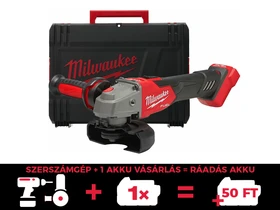 Milwaukee M18FSAGV125XB-0X akkus sarokcsiszoló 18 V | 125 mm | 3500 - 8500 RPM | Szénkefementes | Akku és töltõ nélkül | Heavy Duty kofferben