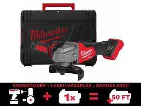 Milwaukee M18ONEFSAG125XB-0X akkus sarokcsiszoló 18 V | 125 mm | 8500 RPM | Szénkefementes | Akku és töltõ nélkül | Heavy Duty kofferben