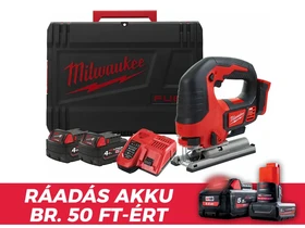 Milwaukee M18 BJS-402C akkus dekopírfűrész 18 V | 135 mm | Szénkefés | 2 x 4 Ah akku + töltő | Kofferben