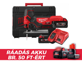 Milwaukee M18FBJS-502X akkus dekopírfűrész 18 V | 100 mm | Szénkefementes | 2 x 5 Ah akku + töltő | Heavy Duty kofferben