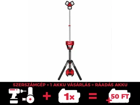 Milwaukee M18 HOSALC-0 akkus teleszkópos térmegvilágító lámpa 18 V | 1700 lumen/4000 lumen/6000 lumen | 1,1 - 2,2 m | Akku és töltő nélkül | Kartondobozban
