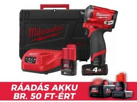 Milwaukee M12FIW38-422X akkus ütvecsavarozó 12 V | 339 Nm | 3/8 inch | Szénkefementes | 2 Ah + 4 Ah akku + töltõ | Heavy Duty kofferben