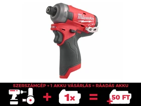 Milwaukee M12FQID-0 akkus ütvecsavarozó bitbefogással 12 V | 50 Nm | 1/4 bit | Szénkefementes | Akku és töltõ nélkül | Kartondobozban