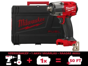 Milwaukee M18FMTIW2F12-0X akkus ütvecsavarozó 18 V | 47 Nm/475 Nm/610 Nm/745 Nm | 1/2 inch | Szénkefementes | Akku és töltõ nélkül | Heavy Duty kofferben